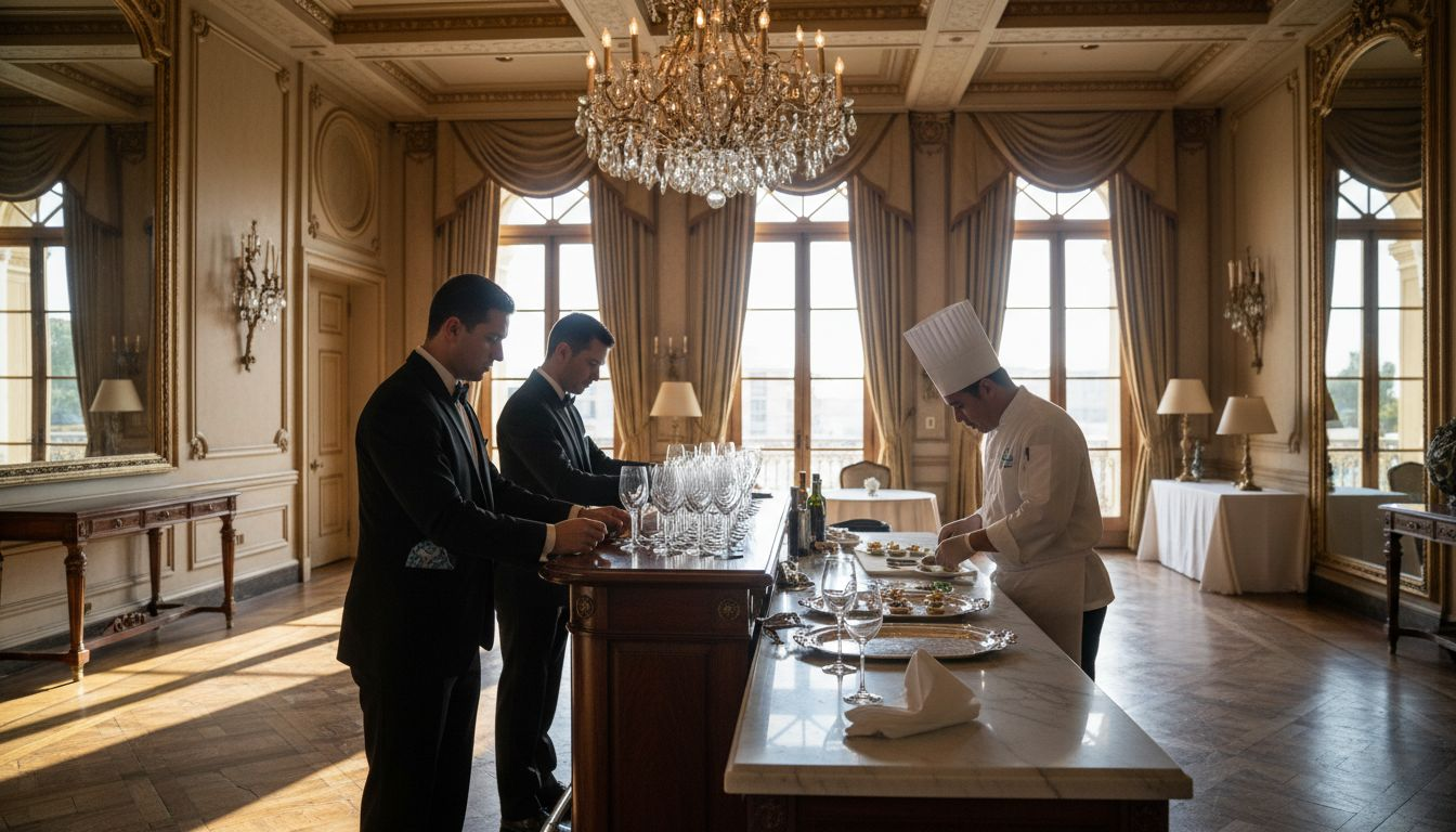 Opulent MGM Grand villa event preparations