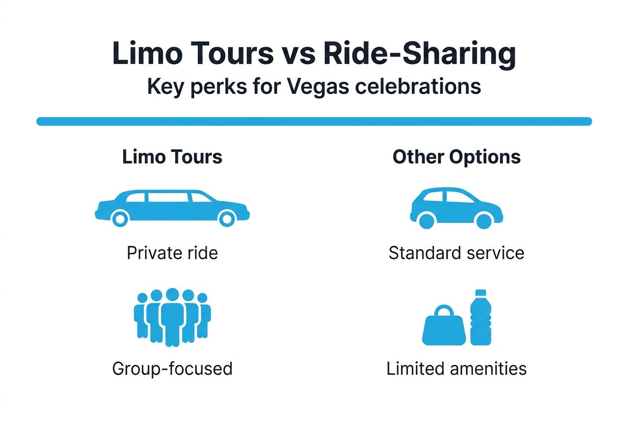Infographic contrasting limo tours and ride-sharing