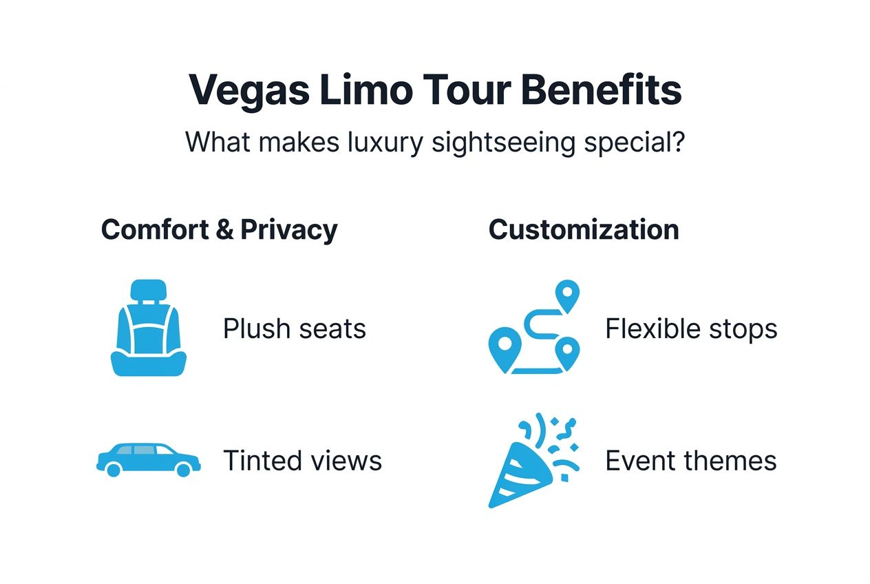 Infographic summarizing luxury limo sightseeing features