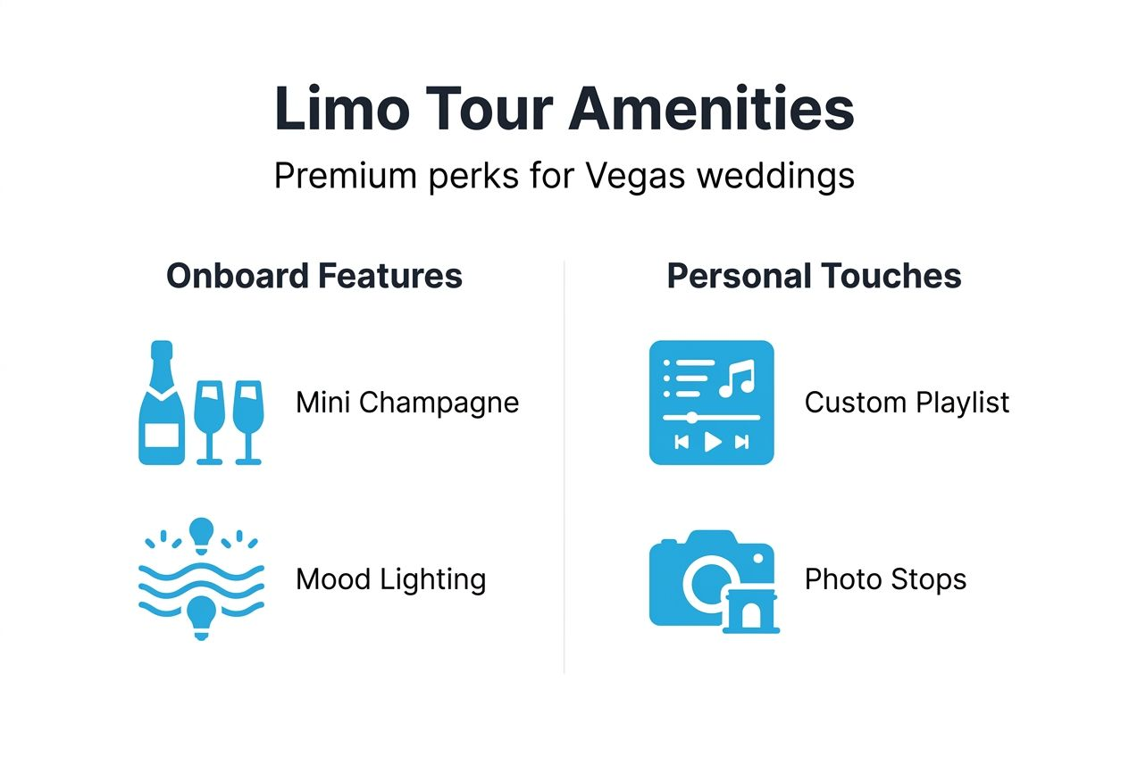 Infographic outlining key Vegas limo tour amenities