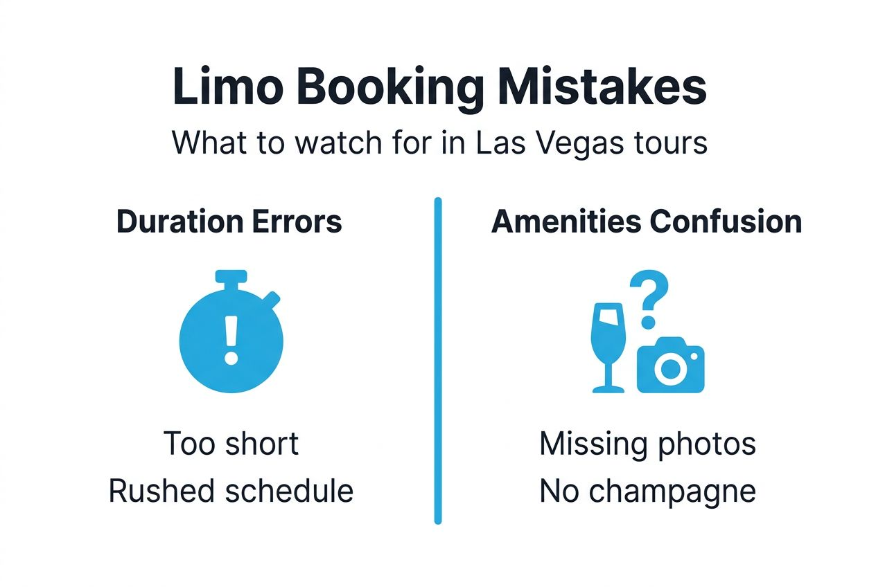 Infographic showing limo booking mistakes in Vegas