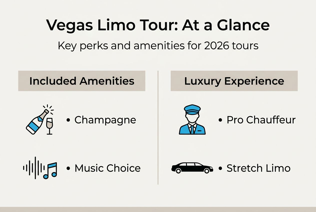 Infographic highlighting Vegas limo tour amenities