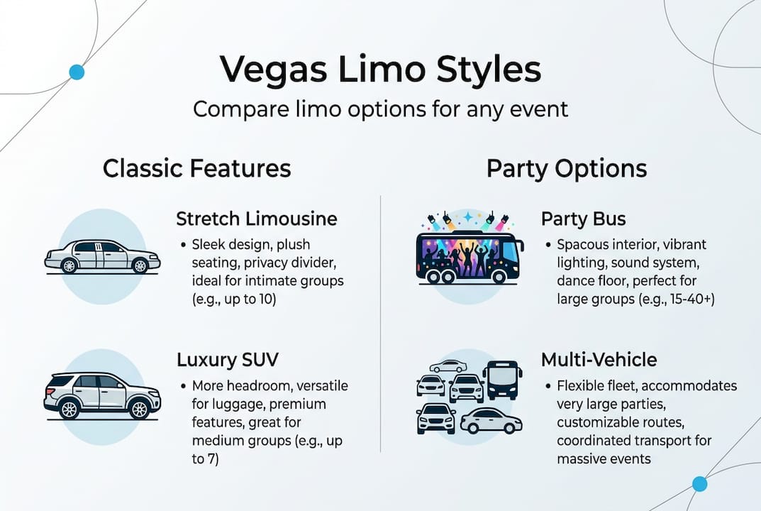 Infographic comparing Vegas limo options