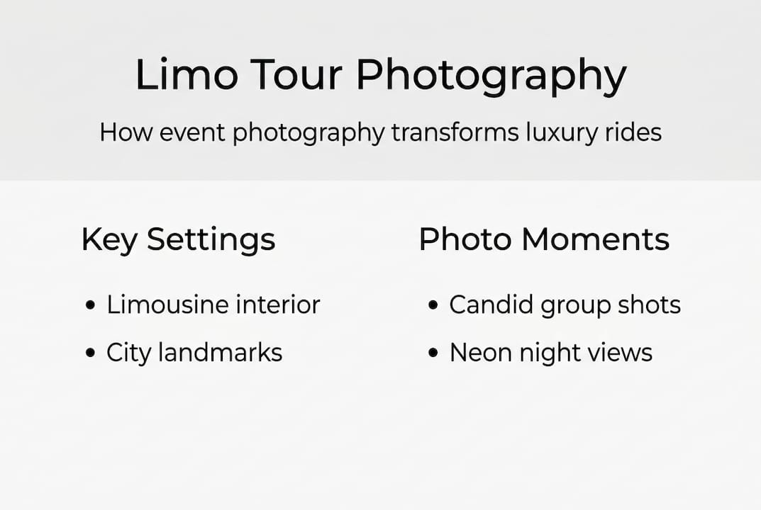 Infographic showing limo tour photography essentials