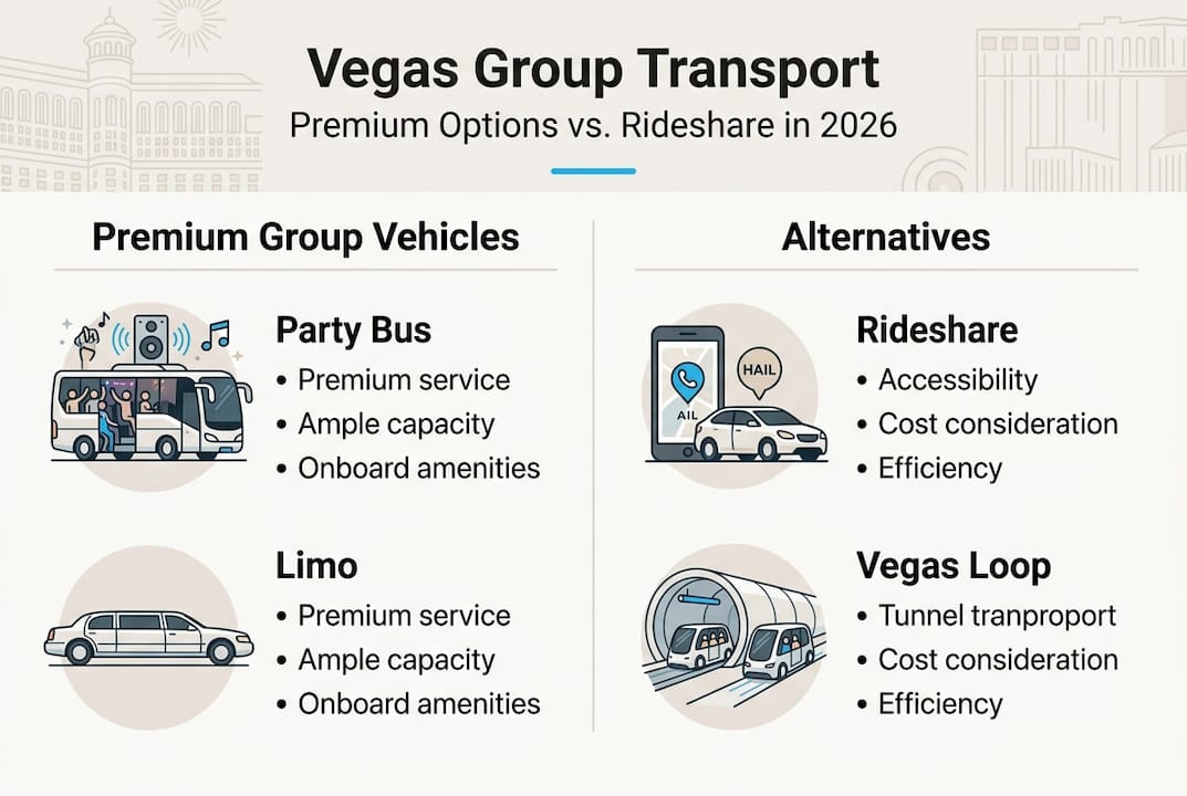 Infographic comparing premium group transport and alternatives