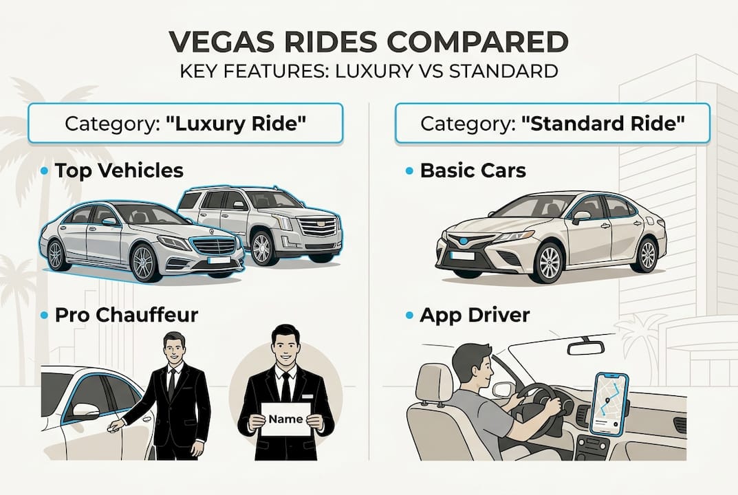 Infographic comparing luxury and standard transportation