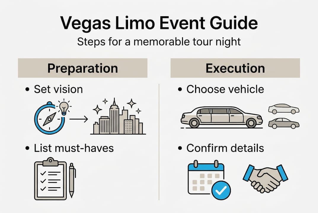 Infographic outlining limo event planning steps