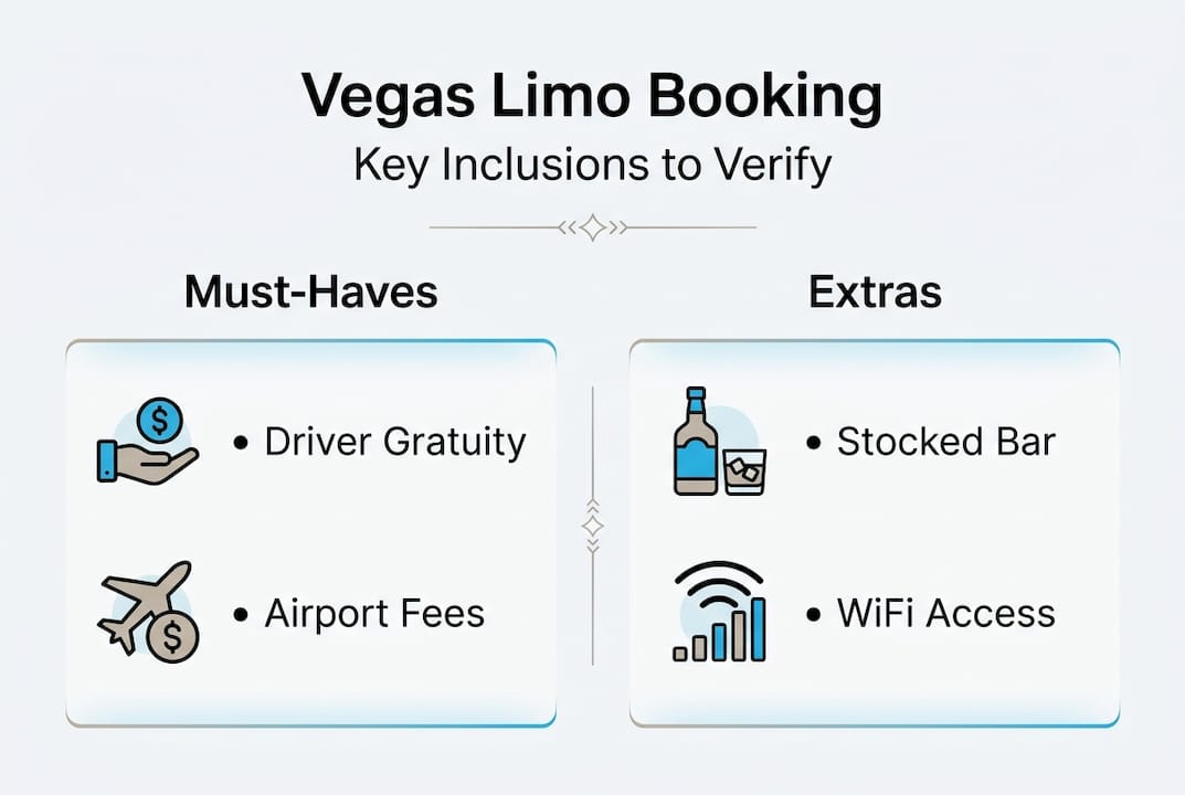 Infographic for Las Vegas limo package essentials