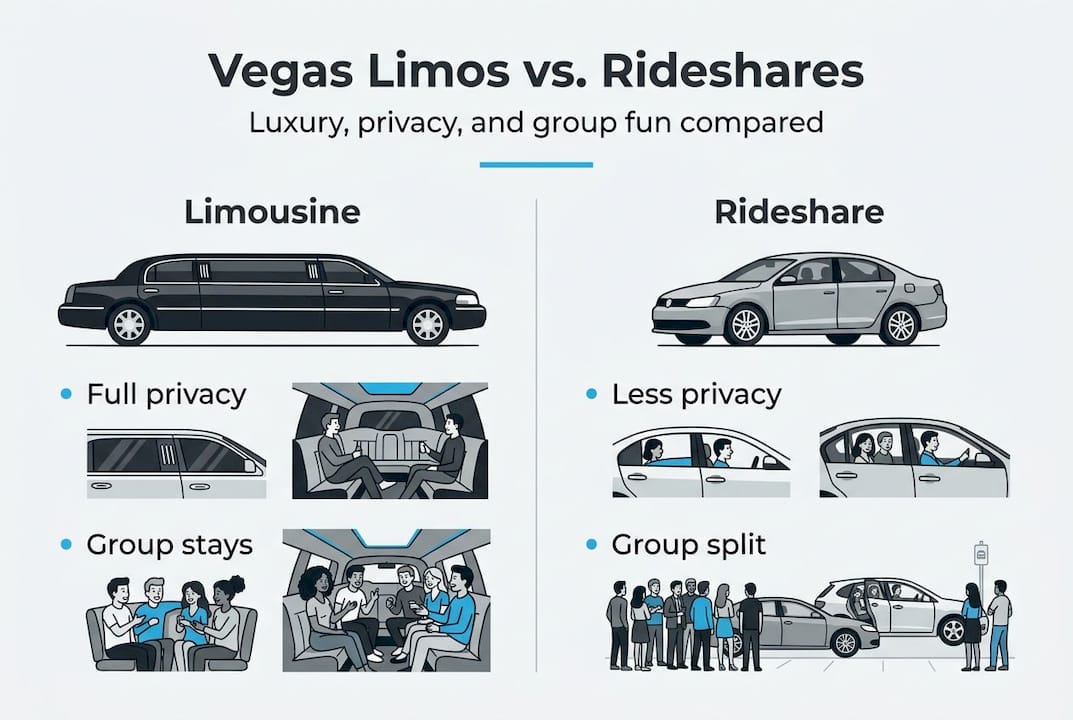 Infographic comparing limos and rideshares