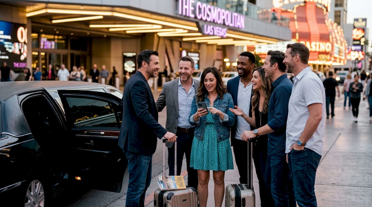 Group board limousine for Vegas sightseeing