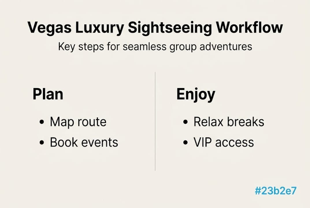 Vegas luxury sightseeing steps infographic