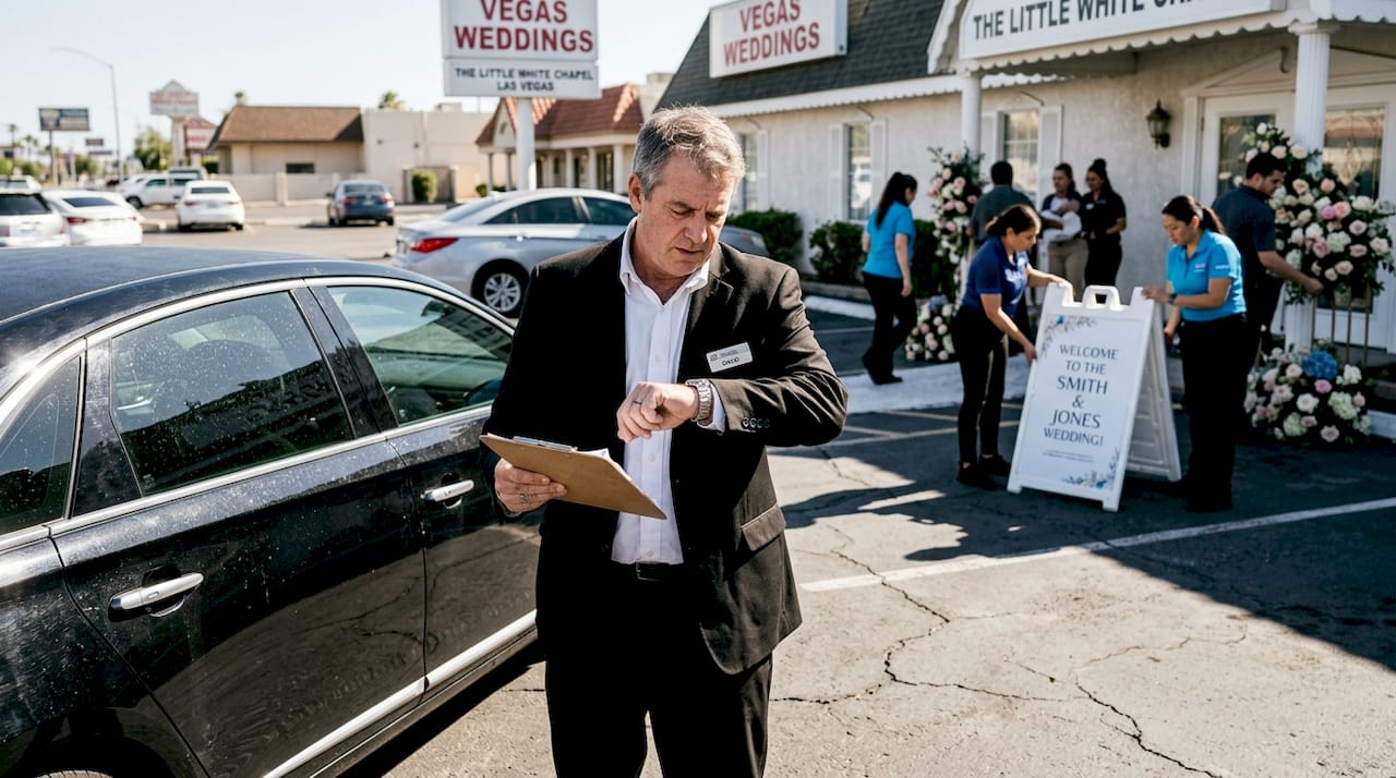 Chauffeur manages wedding timeline by limo