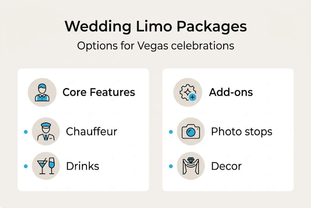 Infographic of Vegas wedding limo package options