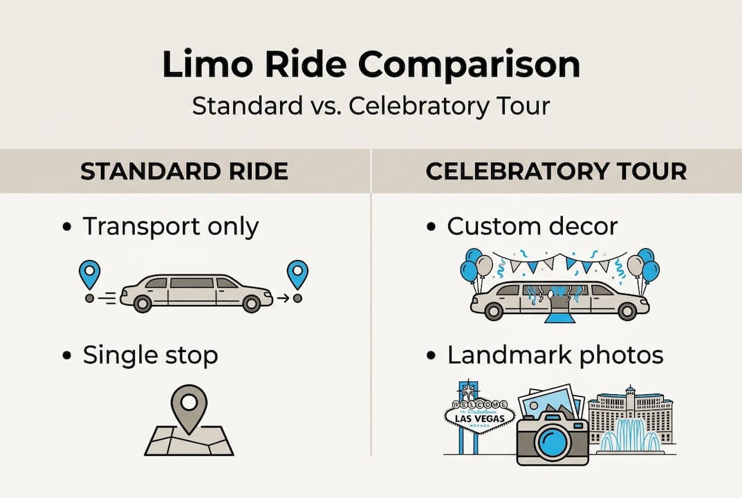 Infographic comparing limo ride features