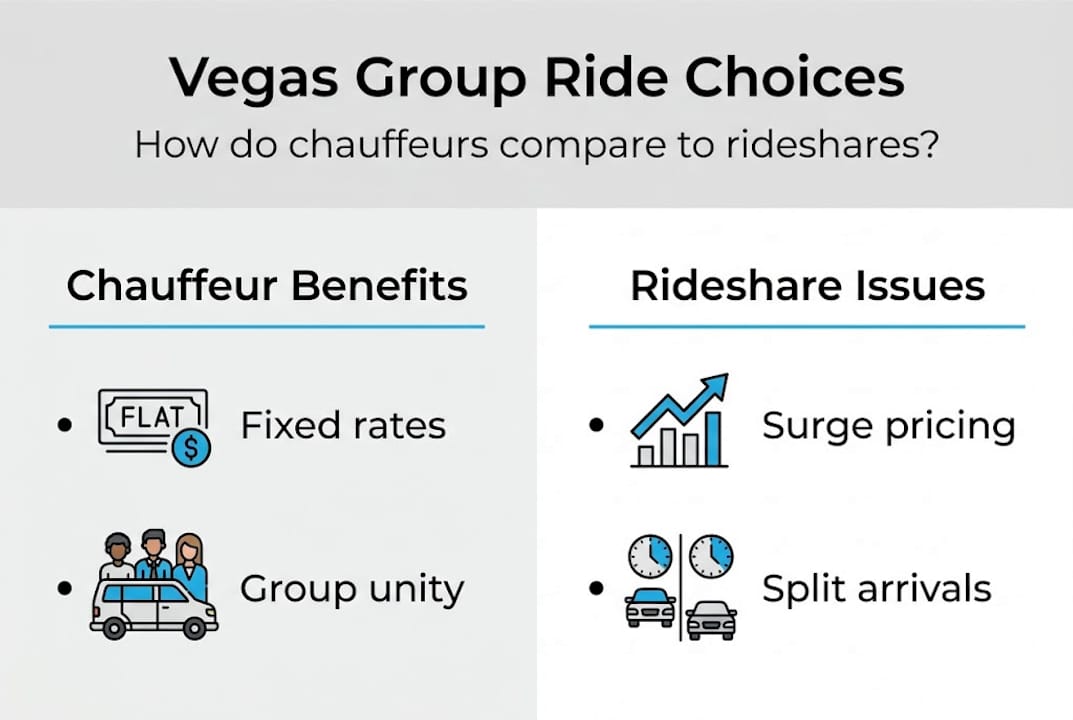Infographic comparing chauffeurs and rideshares