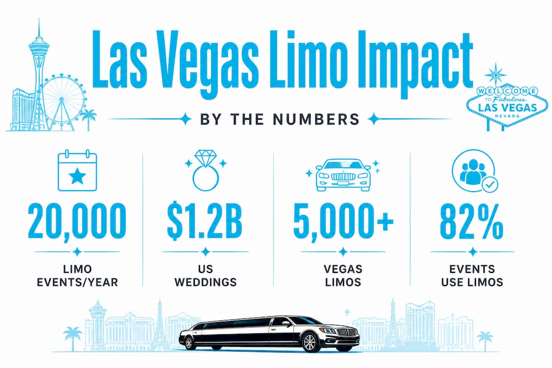 Infographic showing limo usage statistics in Las Vegas