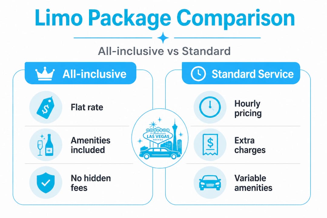 Infographic comparing all-inclusive and standard limo