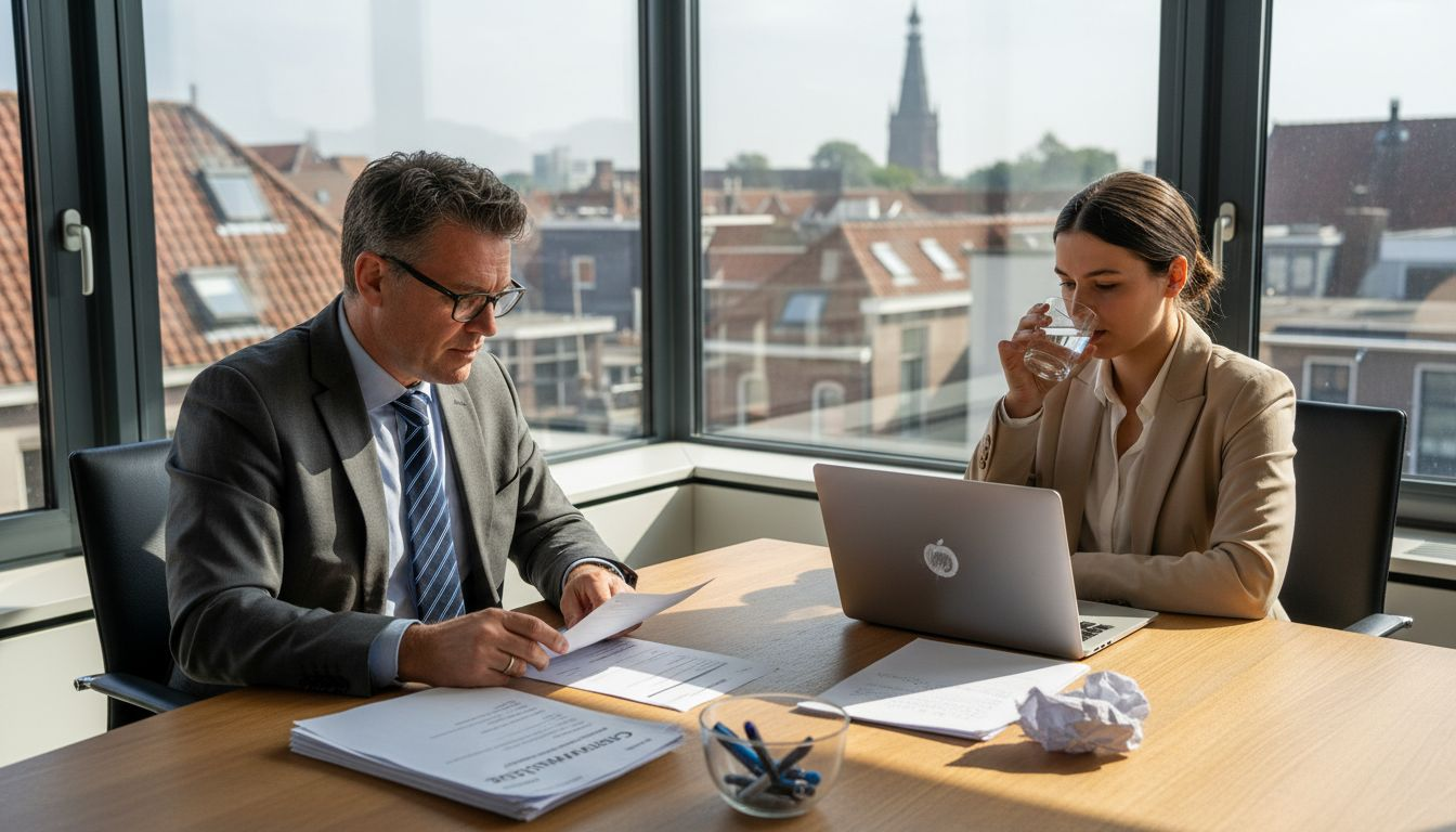 HR-manager en sollicitant in een open en energiek sollicitatiegesprek