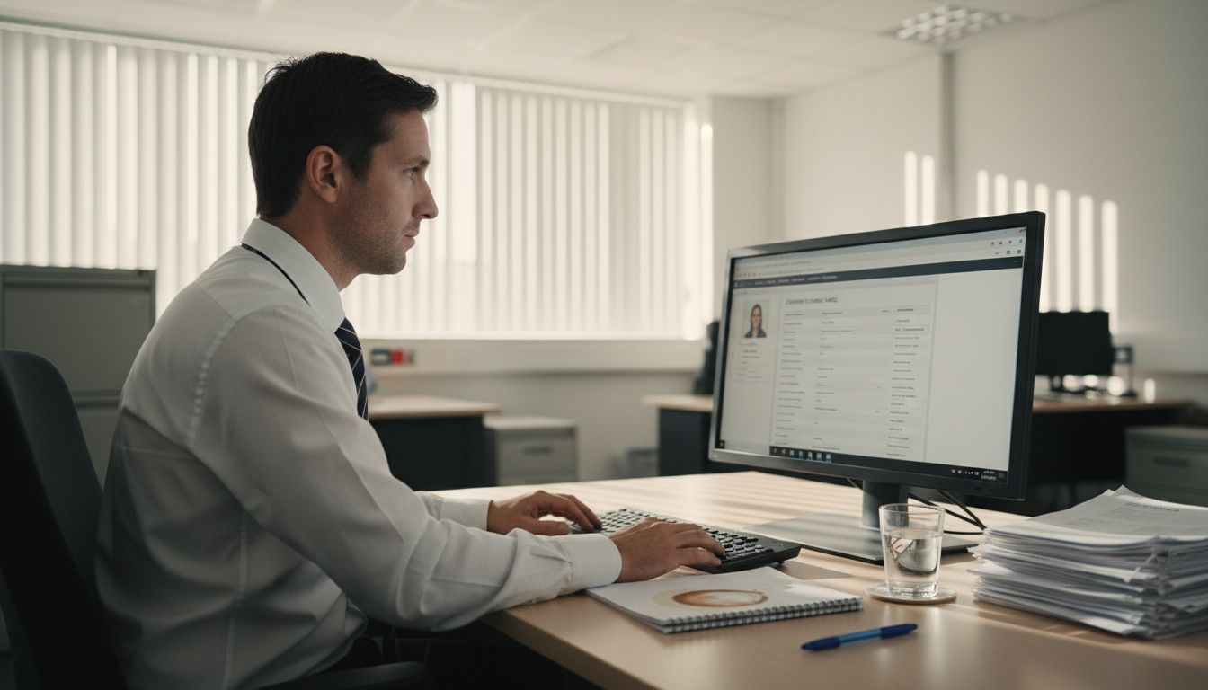 HR manager reviews profile with AI assessment