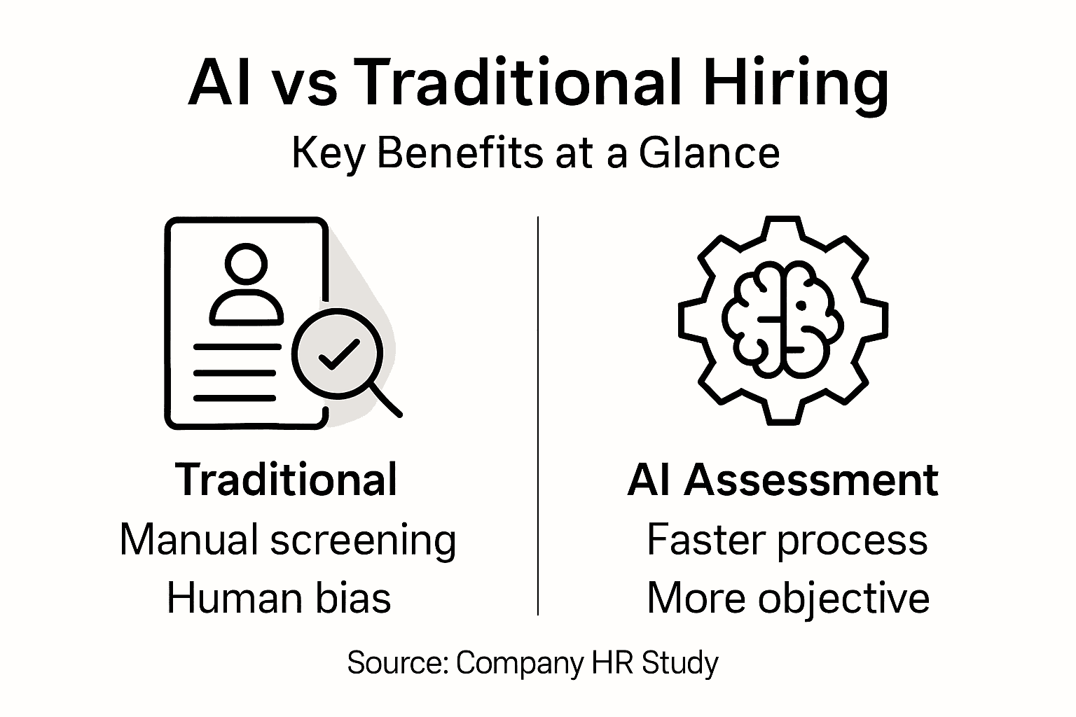 Infographic comparing AI and traditional recruitment
