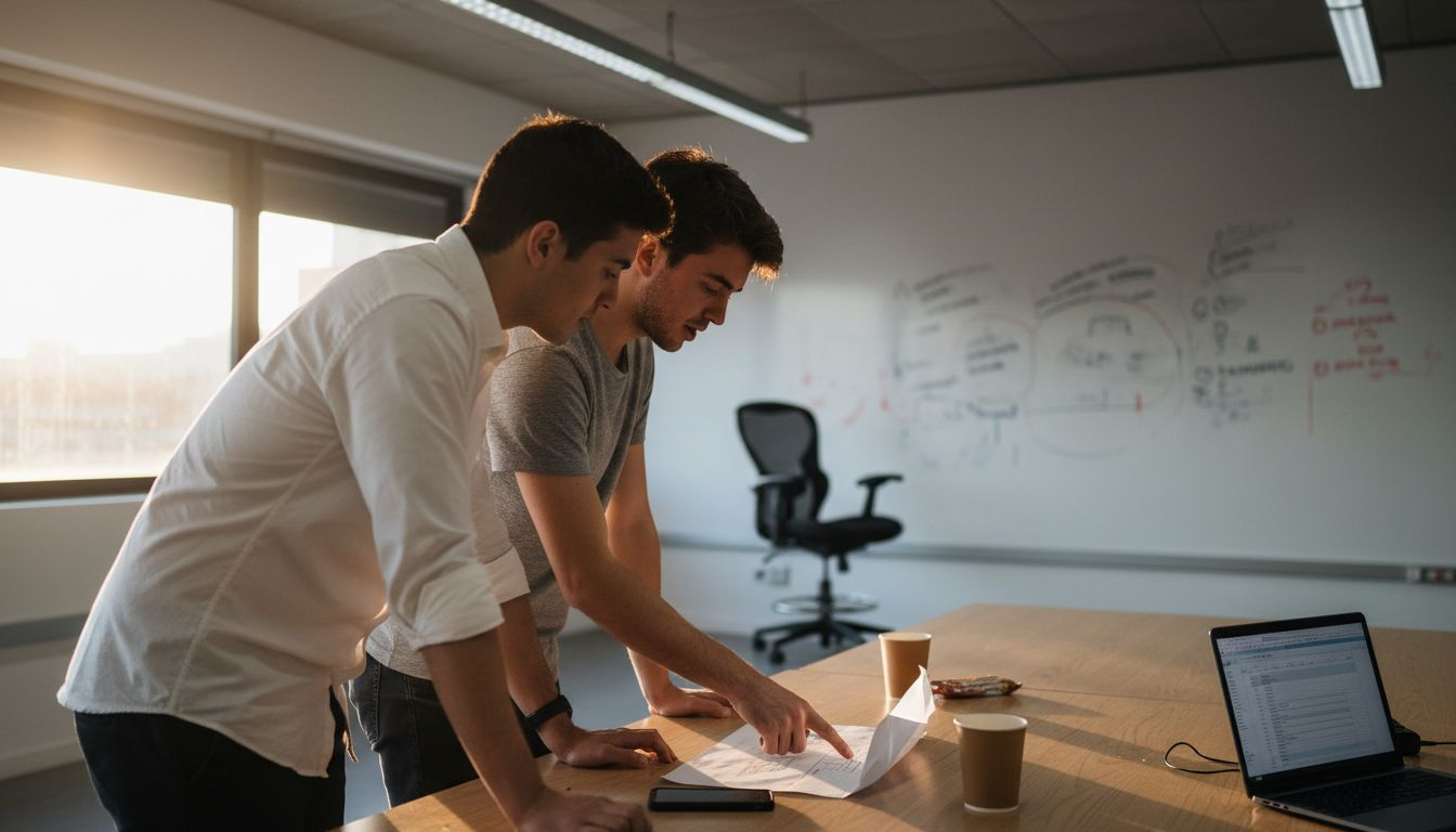 Los candidatos participan juntos en una dinámica empresarial.