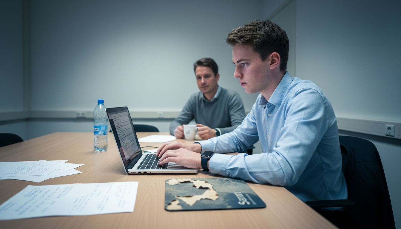 De kandidaat legt de test af onder begeleiding.