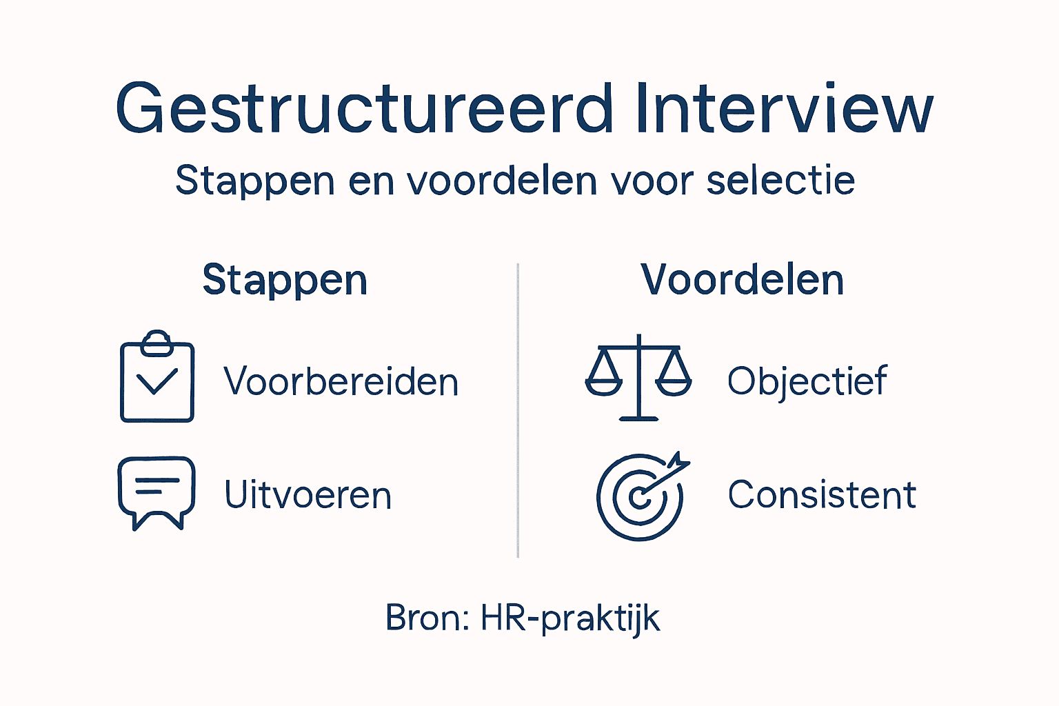 Infographic: Stappenplan voor een gestructureerd interview en de belangrijkste voordelen op een rij