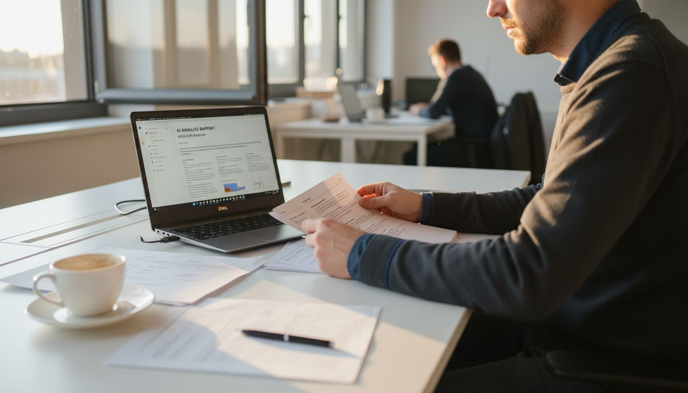 De medewerker gebruikt zowel AI-technologie als een zorgvuldige handmatige check om tot een betrouwbaar resultaat te komen.