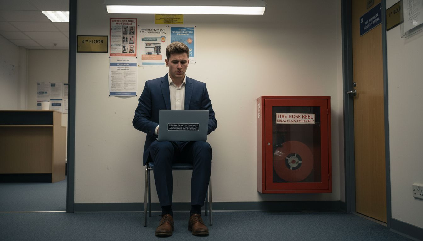 Job candidate waiting for AI assessment