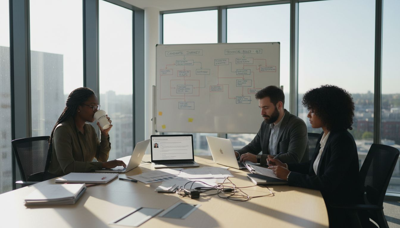 Recruiters screening candidates in office meeting