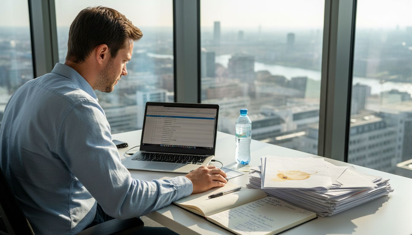 Im Chefbüro nimmt sich der Recruiter die aktuellen KI-Interviews genau unter die Lupe.