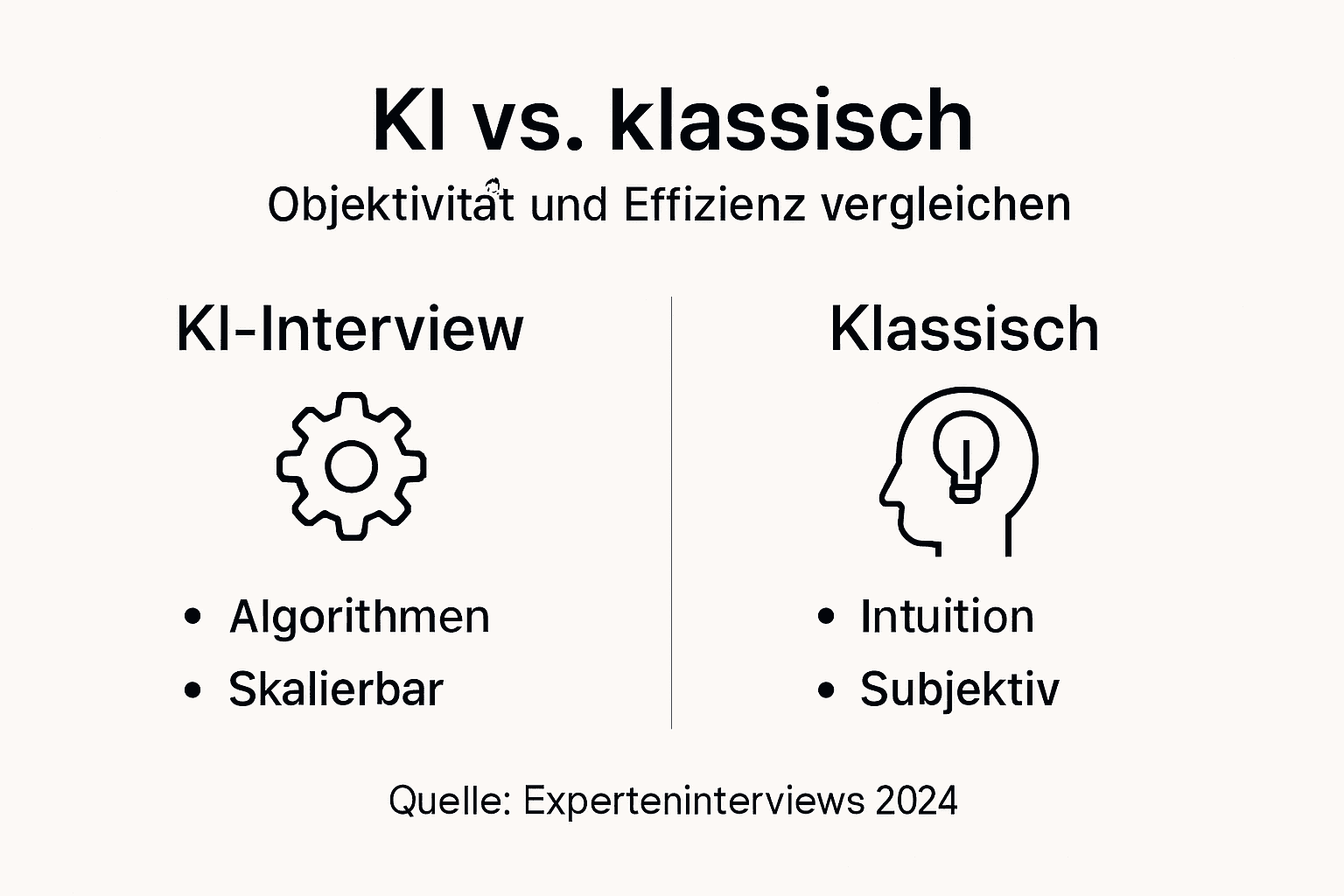 Infografik: Künstliche Intelligenz im Vergleich zum klassischen Interview