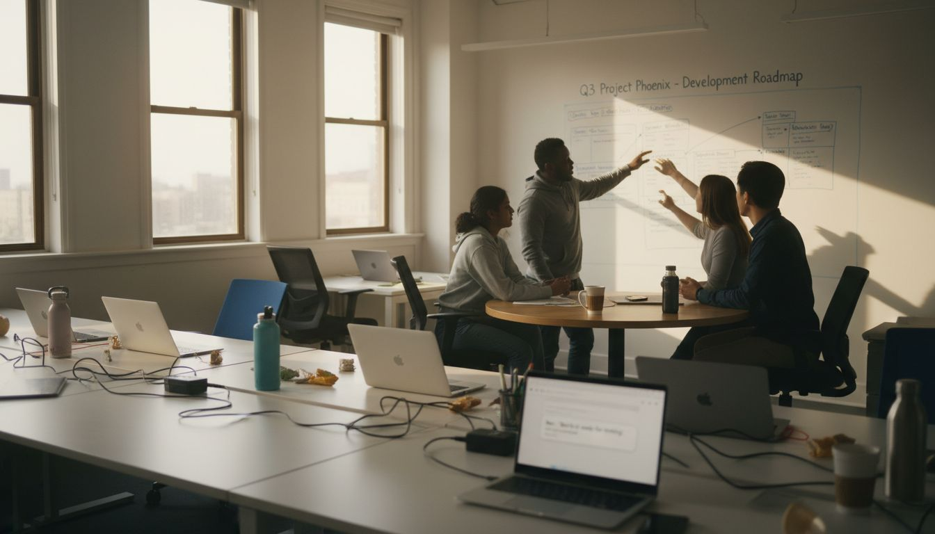 Tech team meeting showing workplace diversity