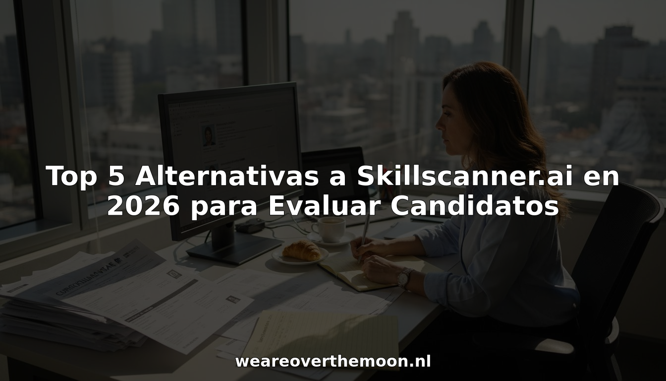 Un reclutador revisa currículos en su escritorio, rodeado de papeles y documentos por todos lados.