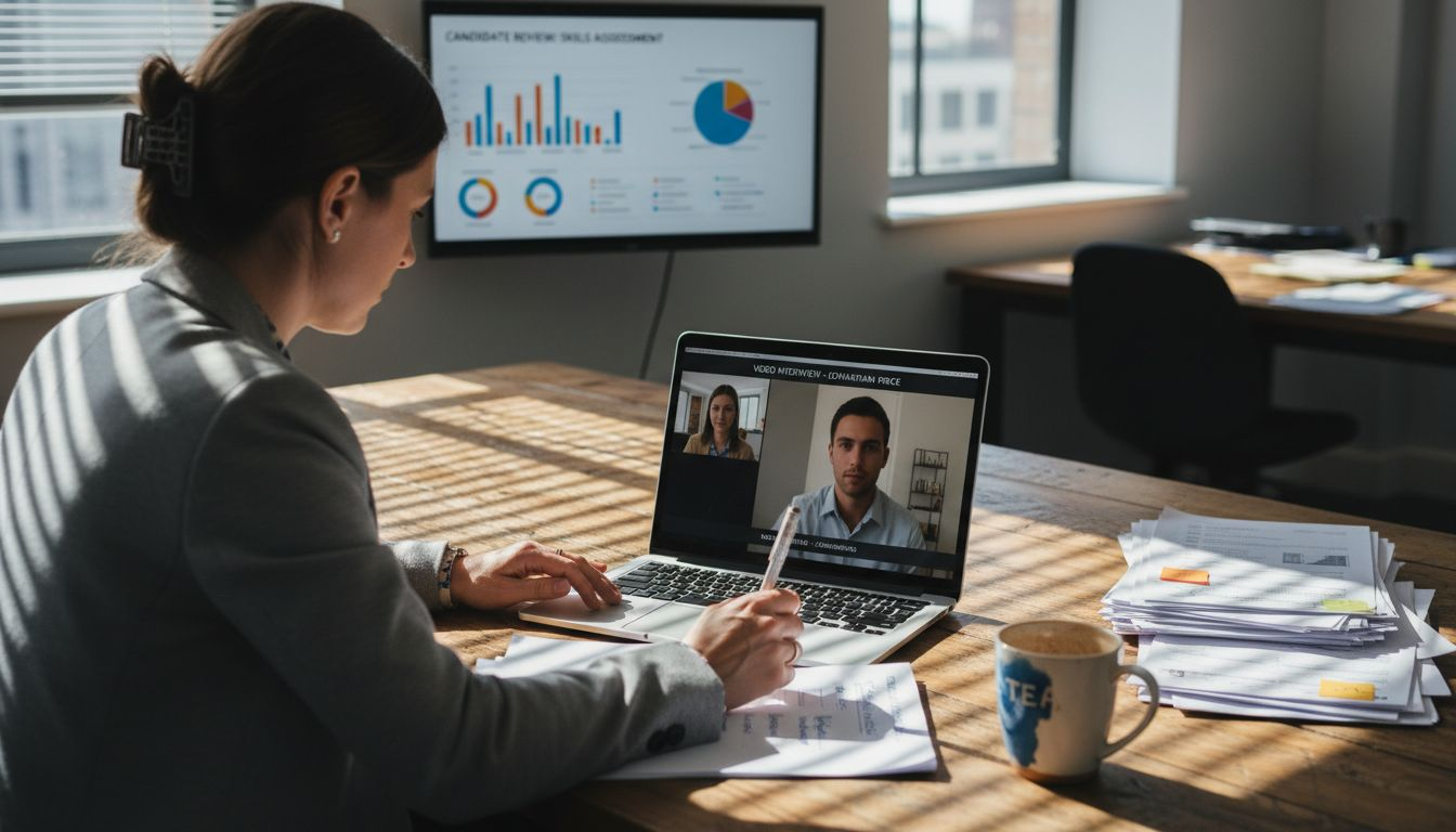 Recruiter conducting AI-assisted interview