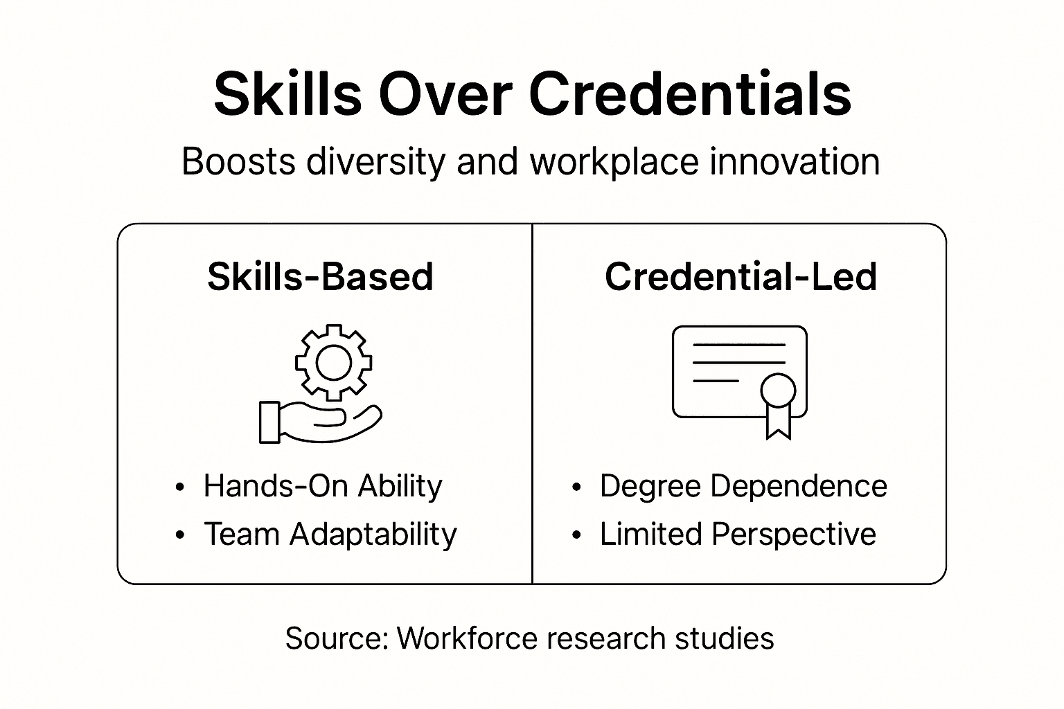 Infographic skills-based versus credential hiring