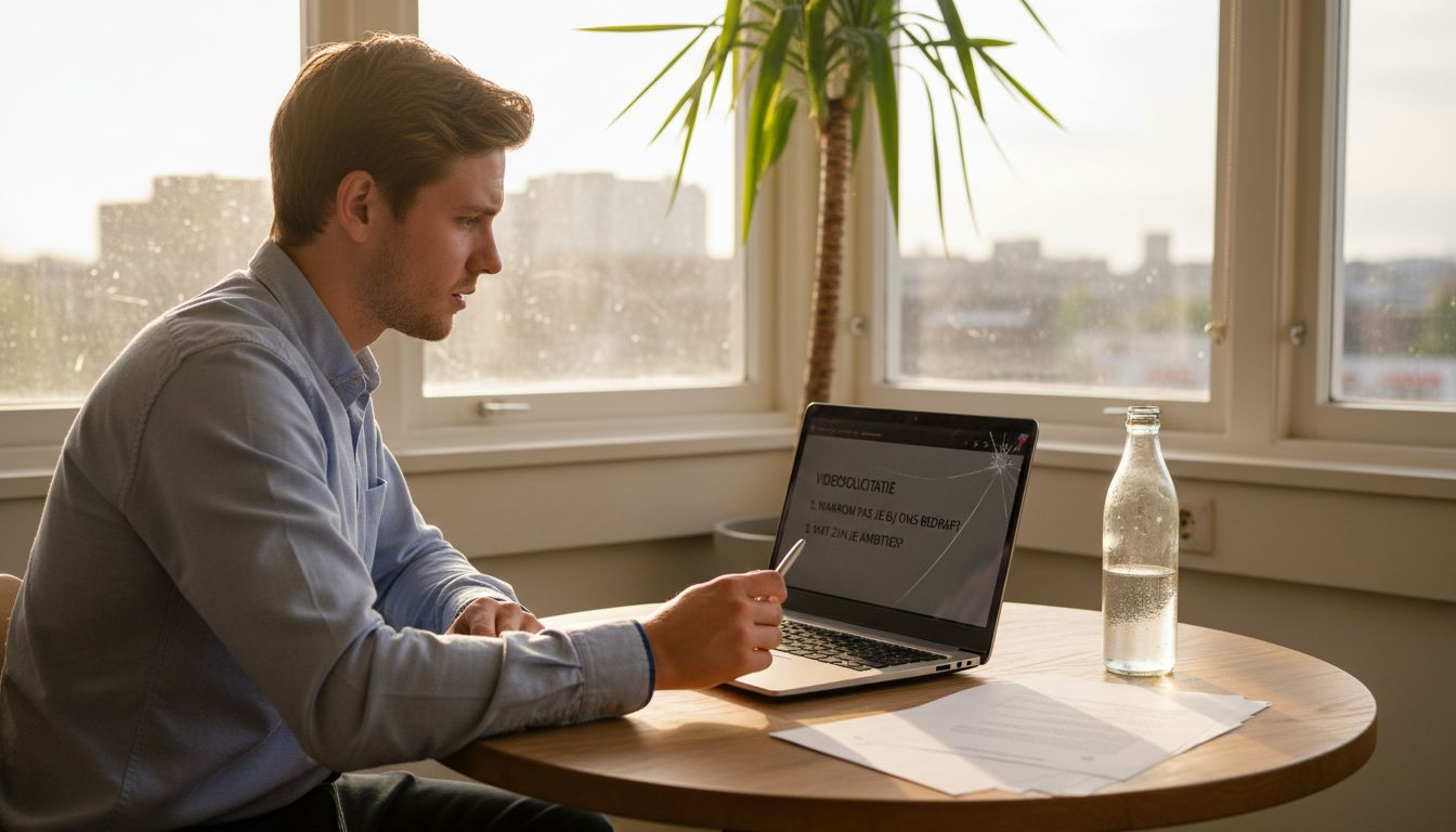 Sollicitant neemt video-interview af met behulp van AI