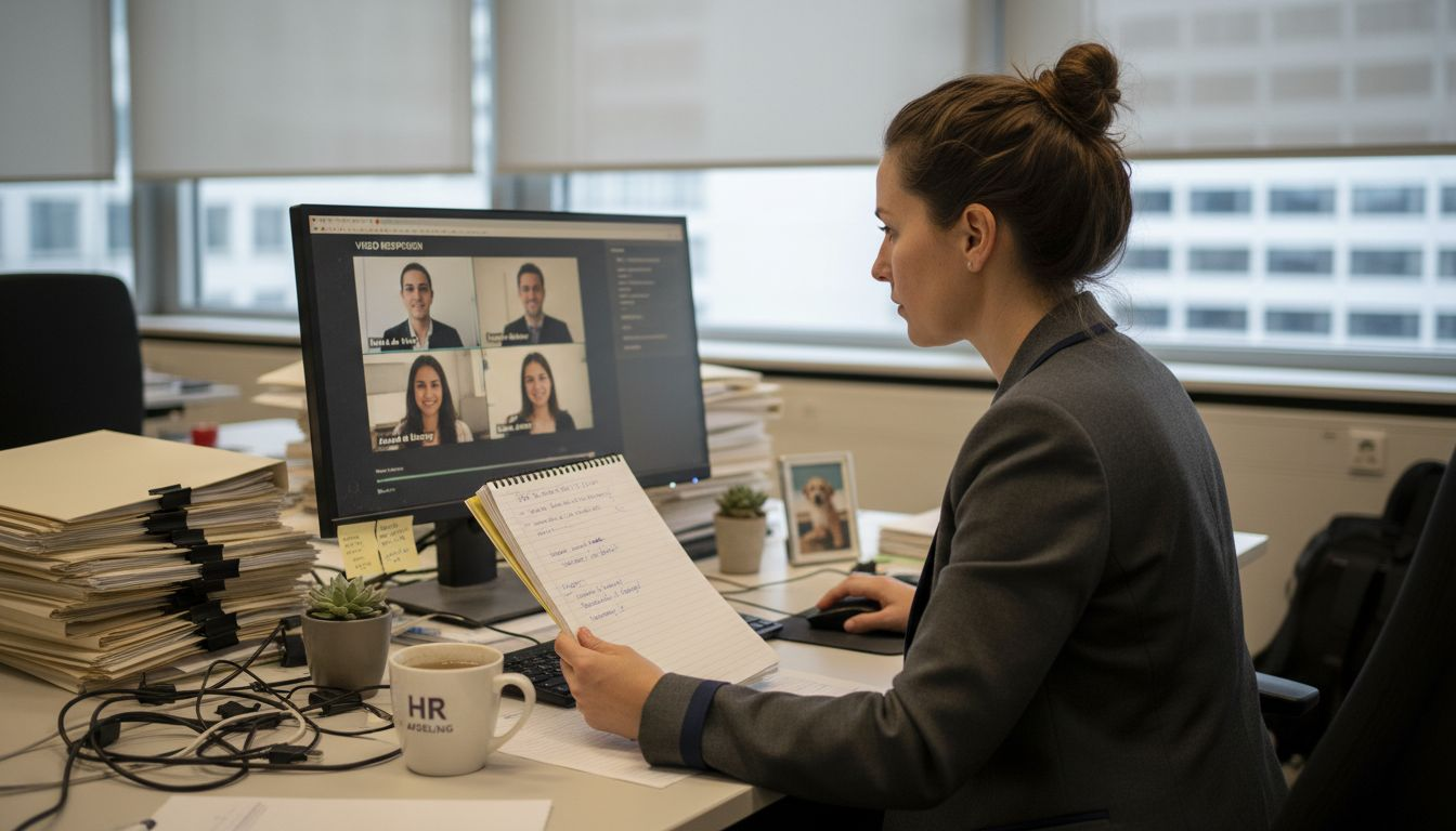 HR-manager bekijkt het sollicitatieproces waarbij gebruik wordt gemaakt van AI