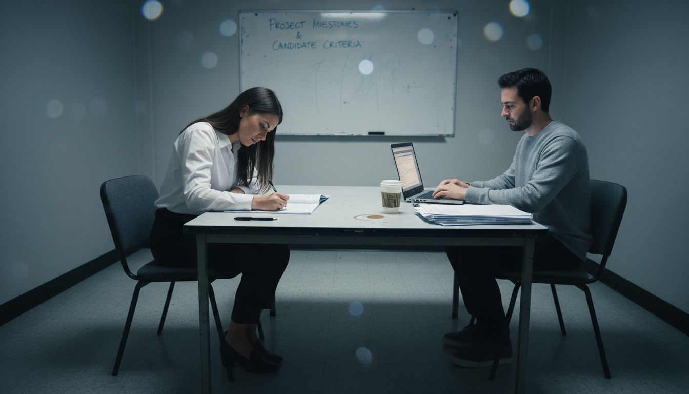 Candidate taking assessment in interview room