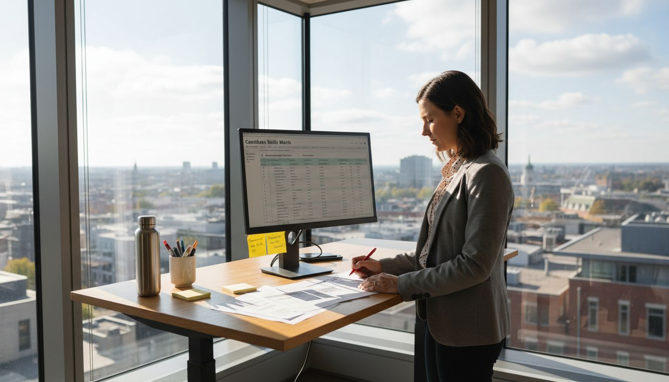 Hiring manager reviews assessment rubrics