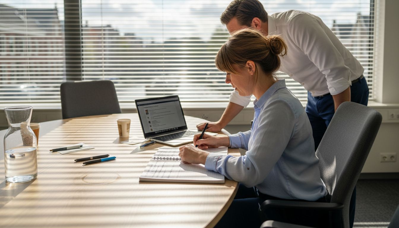Collega’s bespreken de uitkomsten van de beoordelingsmethode