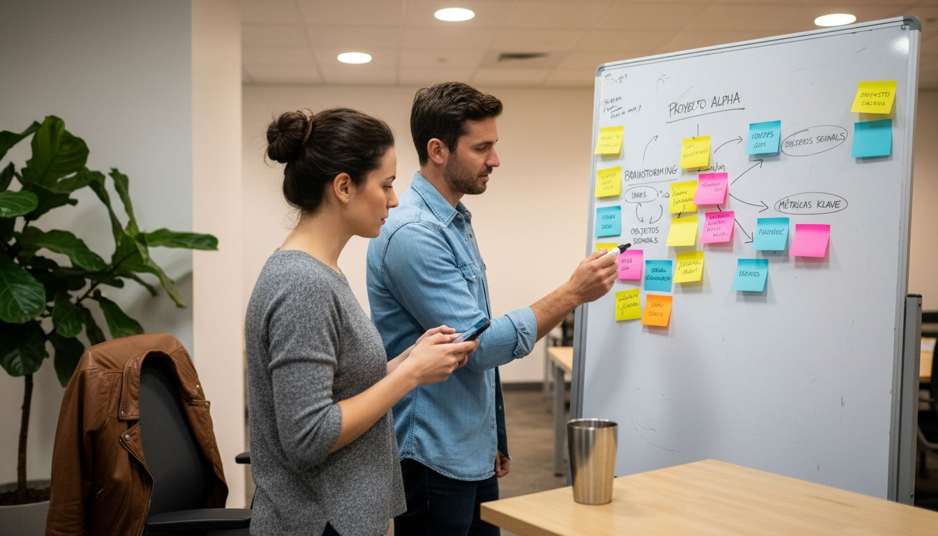 Expertos debaten sobre aspectos culturales utilizando la pizarra como herramienta principal.