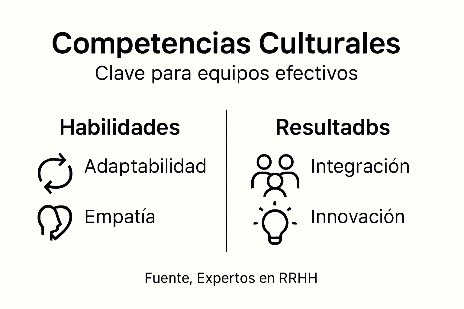 Infografía sobre habilidades interculturales en el trabajo en equipo