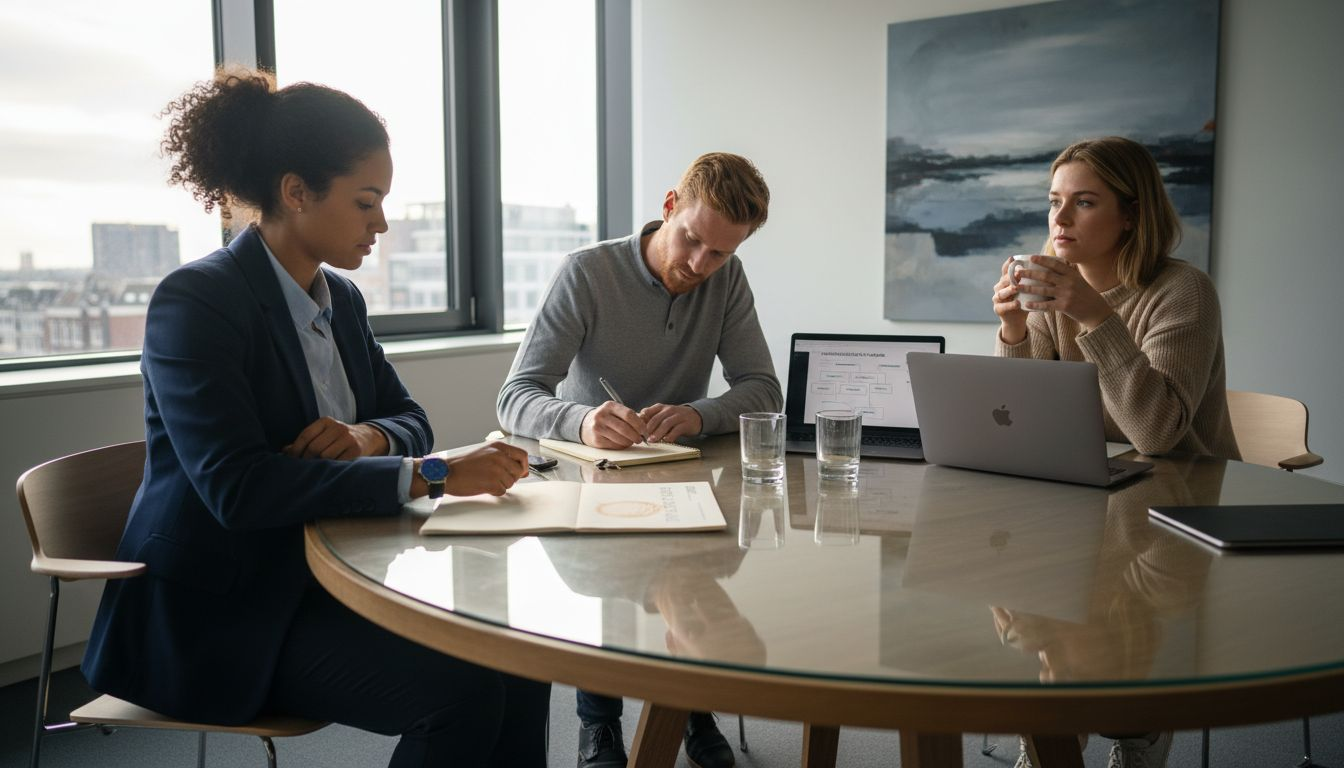 Collega’s die tijdens het sollicitatieproces bespreken of iemand goed binnen het team past.