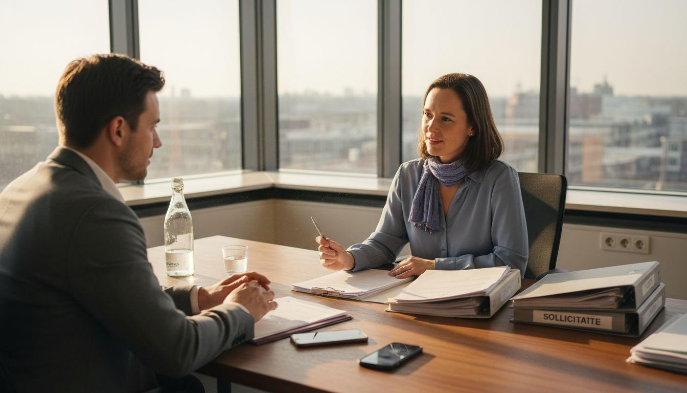 De recruiter neemt samen met de kandidaat de selectievragen door.