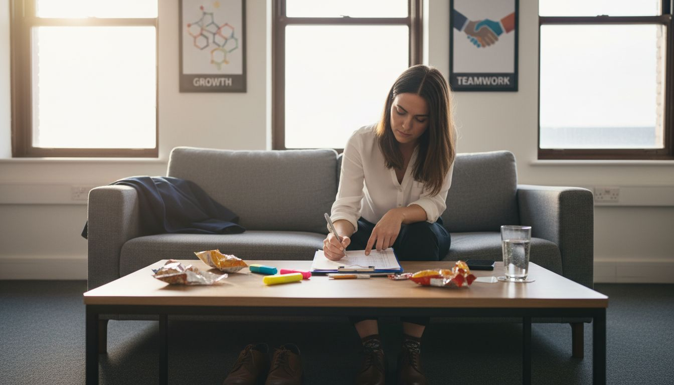 Candidate completes assessment in HR room