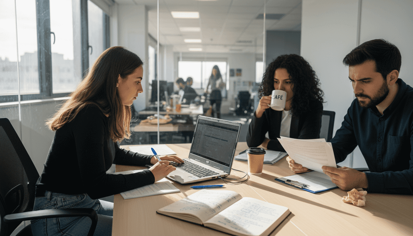 Candidato realizando prueba práctica para el puesto