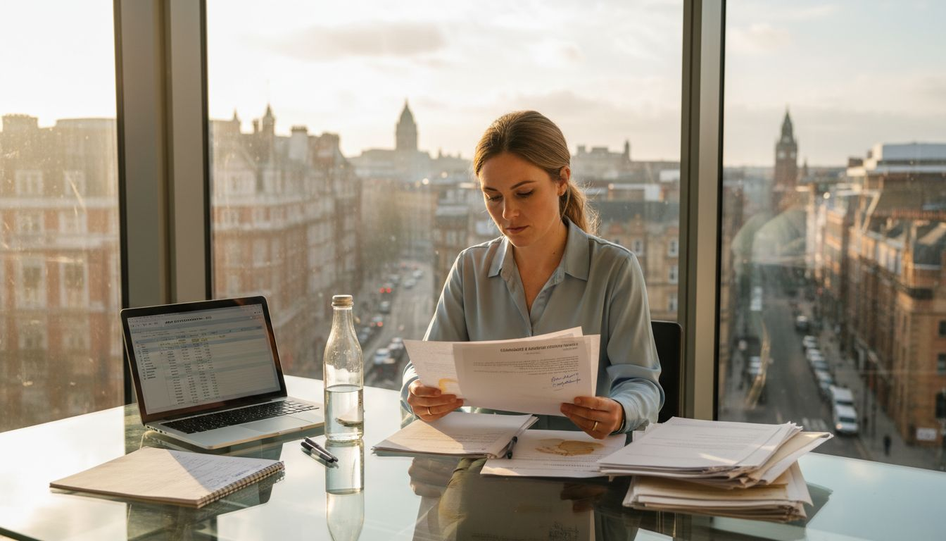 HR manager reviewing talent screening criteria