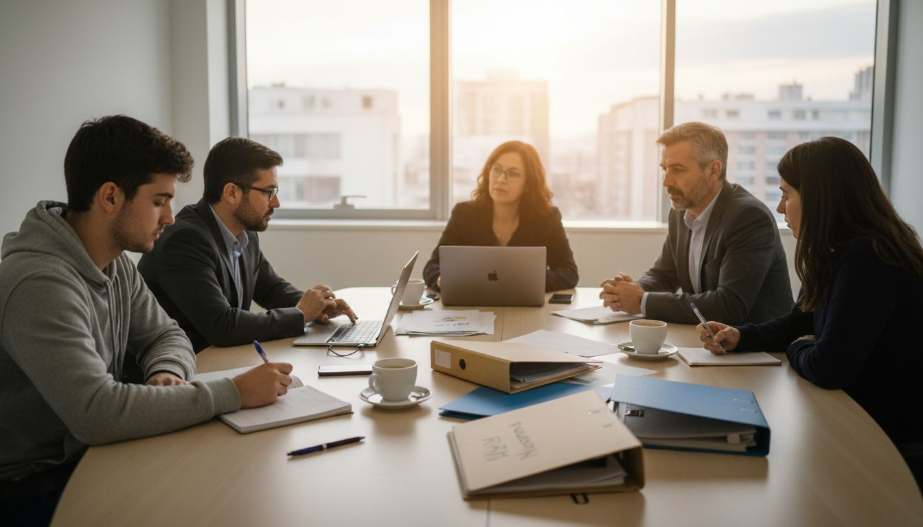 El equipo de Recursos Humanos analizando los valores que definen la cultura de la empresa.