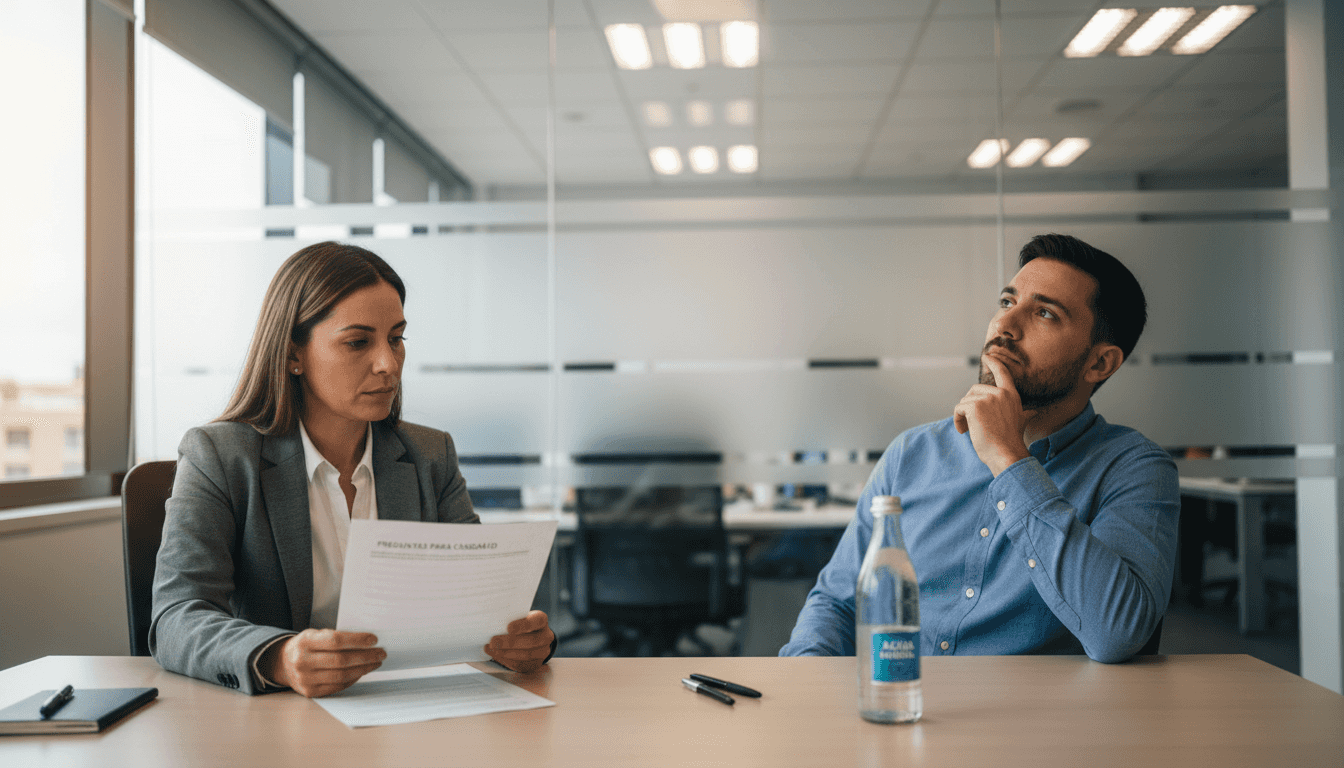 Entrevista de recursos humanos enfocada en analizar los valores personales del candidato